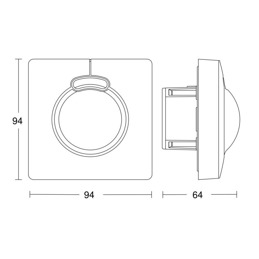 Steinel 057336 - Kustību sensors HF 3360 DALI-2 IP20 kvadrātveida balts