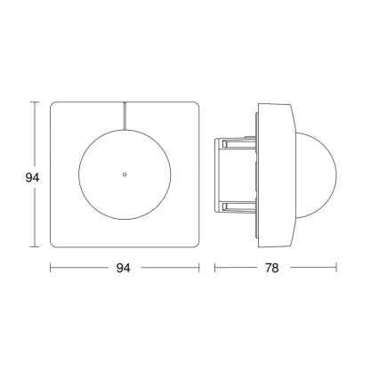 Steinel 058173 -Kustību sensors IS 3360 KNX kvadrātveida balts