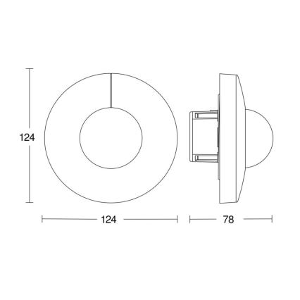 Steinel 058197 - Kustību sensors IS 3360-R KNX V3 IP54 apaļa balta