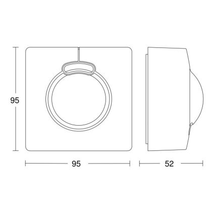 Steinel 058210 - Kustību sensors HF 3360 V3 KNX IP54 kvadrātveida, balts