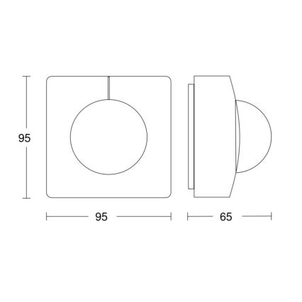 Steinel 058258 - Kustību sensors IS 345 V3 KNX IP54 kvadrātveida balts