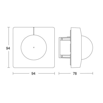 Steinel 058265 - Kustību sensors IS 345 V3 KNX kvadrātveida balts