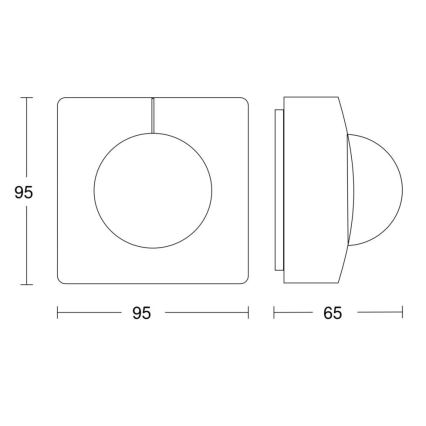 Steinel 058296 - Kustību sensors IS 345 MX Highbay V3 KNX IP54 kvadrātveida, balts