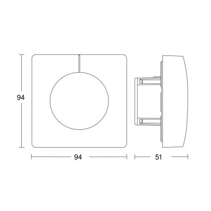 Steinel 058326 - Lampas sensors Dual V3 KNX kvadrātveida balta