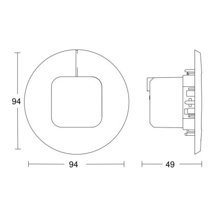 Steinel 058517 - Klātbūtnes noteikšanas detektors IR Quattro SLIM XS 4m V3 KNX balts