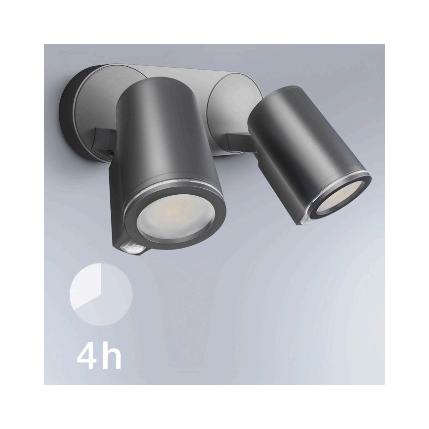 STEINEL 058654- LED Āra sienas gaismeklis ar sensoru SPOT DUO 2xGU10/7,5W/230V IP44
