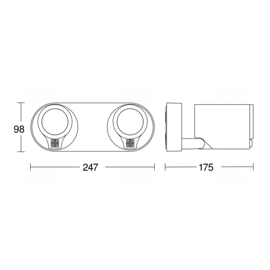 STEINEL 058654- LED Āra sienas gaismeklis ar sensoru SPOT DUO 2xGU10/7,5W/230V IP44