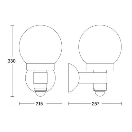 Steinel 059880 - LED Āra gaismeklis ar sensoru L 115 1xE27/60W/230V IP44