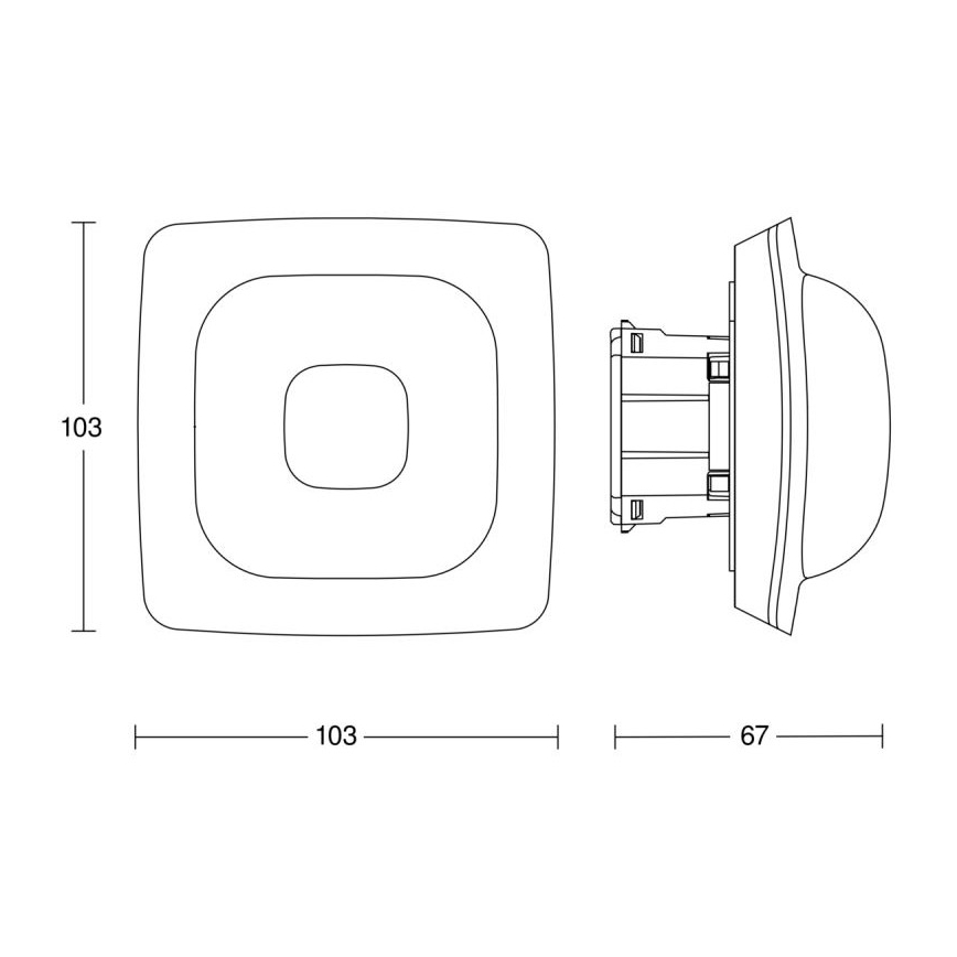 Steinel 064334 - Klātbūtnes noteikšanas detektors IR Quattro HD-2 24m COM2 balts