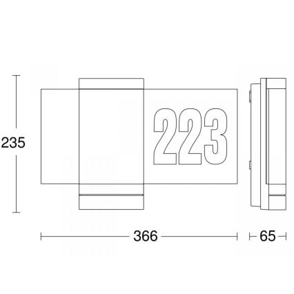 Steinel 067205 - LED Mājas numurs ar sensoru L270SC LED/7,8W/230V IP44