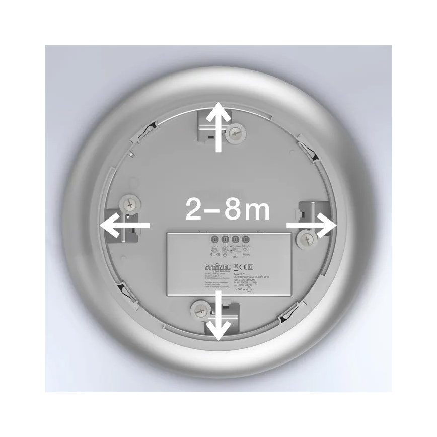 Steinel 068196 - LED Vannas istabas griestu lampa ar sensoru DL Vario Quattro PRO S LED/14W/230V 4000K IP54