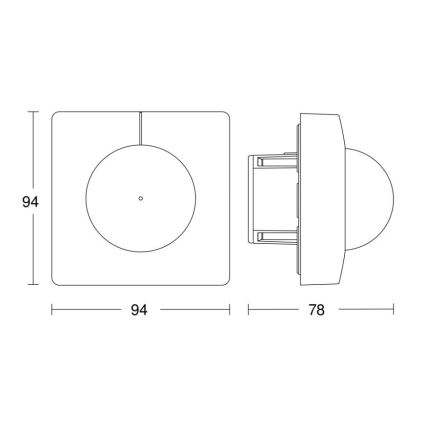 Steinel 068530 - Kustību sensors IS 3360 40m COM1 kvadrātveida melns