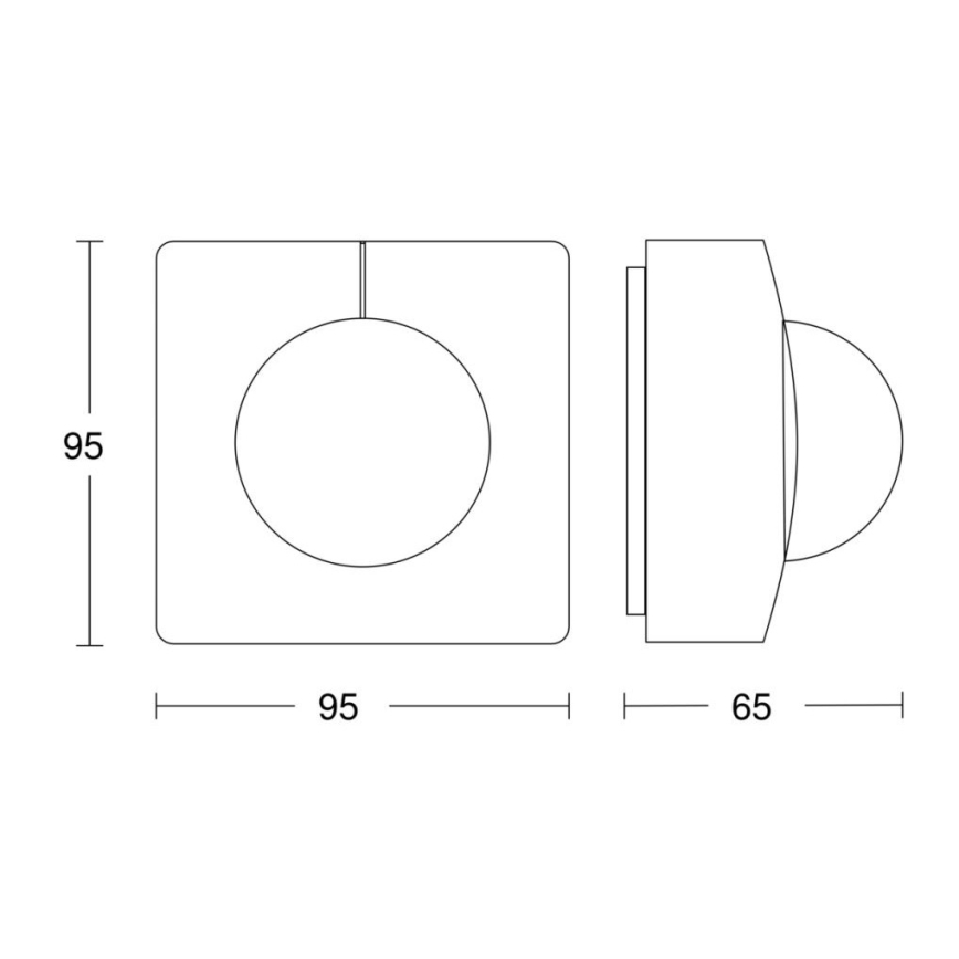 Steinel 068561 - Kustību sensors IS 3360 40m V3 KNX IP54 kvadrātveida, melns