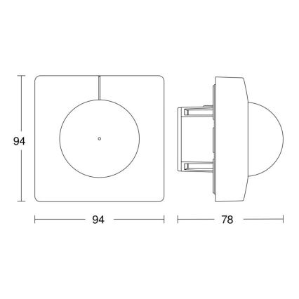 Steinel 068578 - Kustību sensors IS 3360 40m V3 KNX kvadrātveida, melns