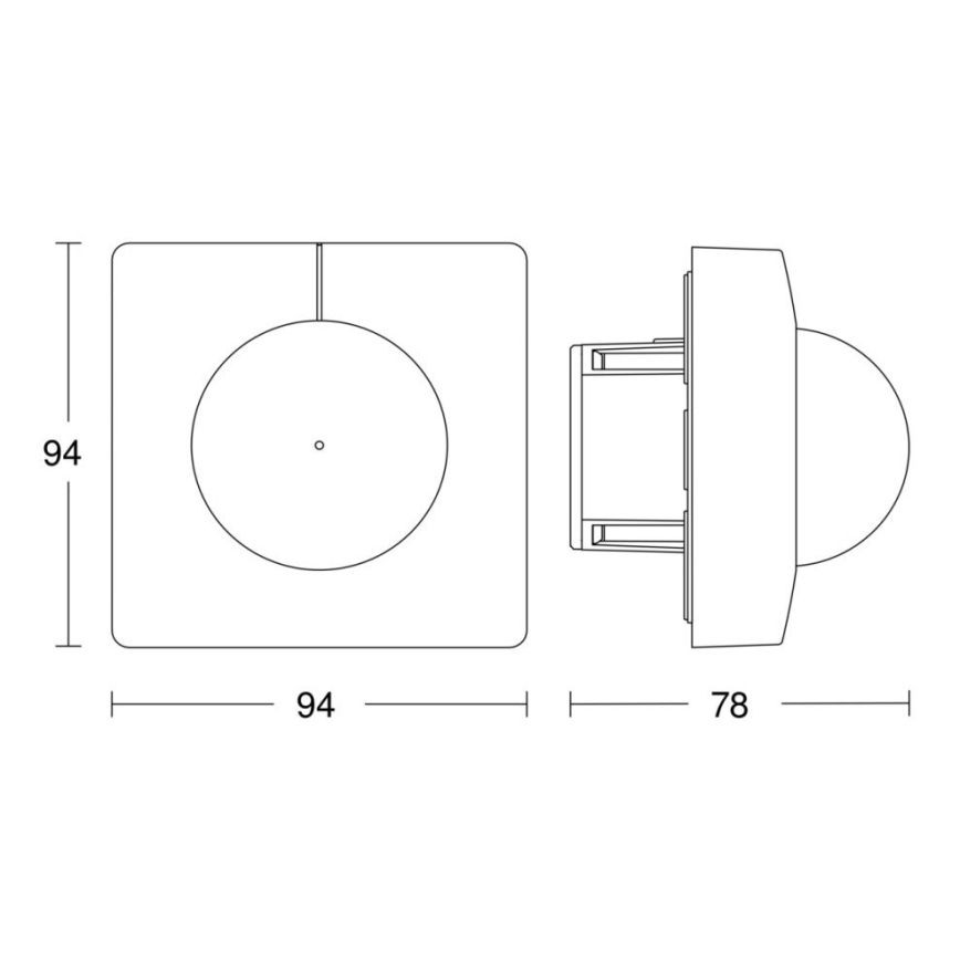 Steinel 068578 - Kustību sensors IS 3360 40m V3 KNX kvadrātveida, melns