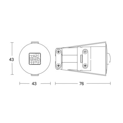 Steinel 068639 - Klātbūtnes detektors IR Quattro MICRO 6m COM1 IP65 melns