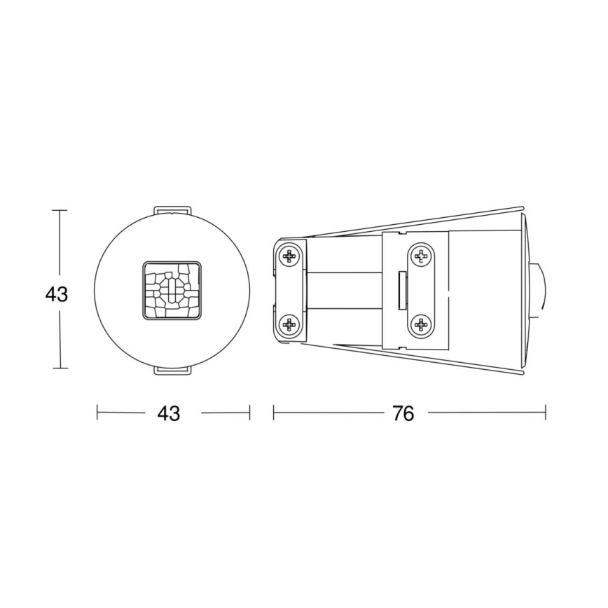 Steinel 068639 - Klātbūtnes detektors IR Quattro MICRO 6m COM1 IP65 melns