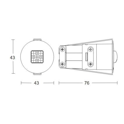 Steinel 068646 - Klātbūtnes noteikšanas detektors IR Quattro MICRO 6m KNX IP65 apaļš, melns