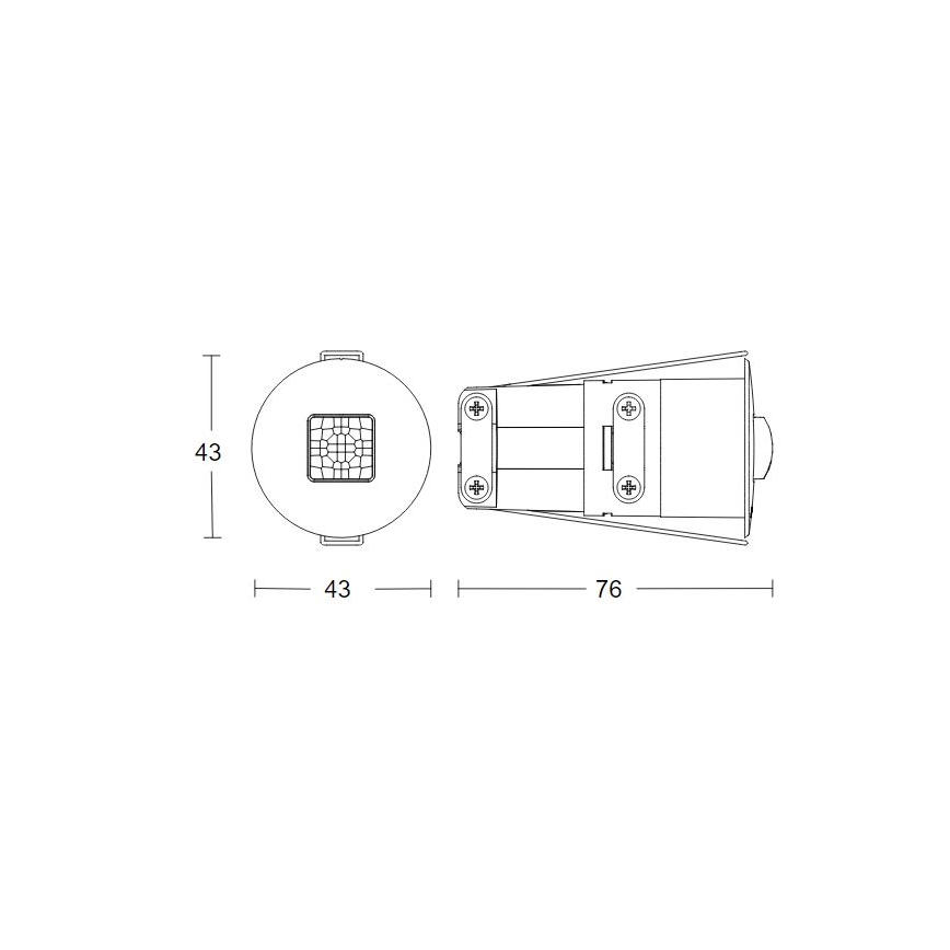 Steinel 068646 - Klātbūtnes noteikšanas detektors IR Quattro MICRO 6m KNX IP65 apaļš, melns