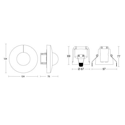 Steinel 079666 - Kustību sensors IS 3360 KNX IP54 apaļa balta