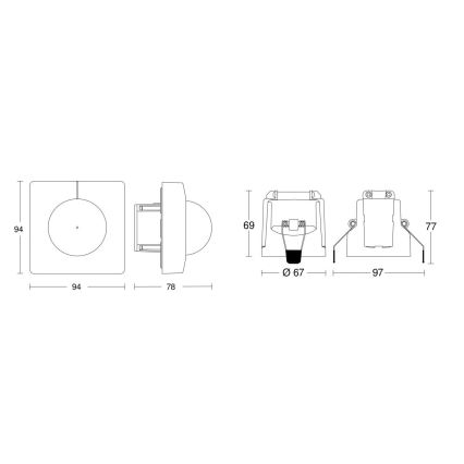 Steinel 079680 - Kustību sensors IS 345 KNX kvadrātveida balts