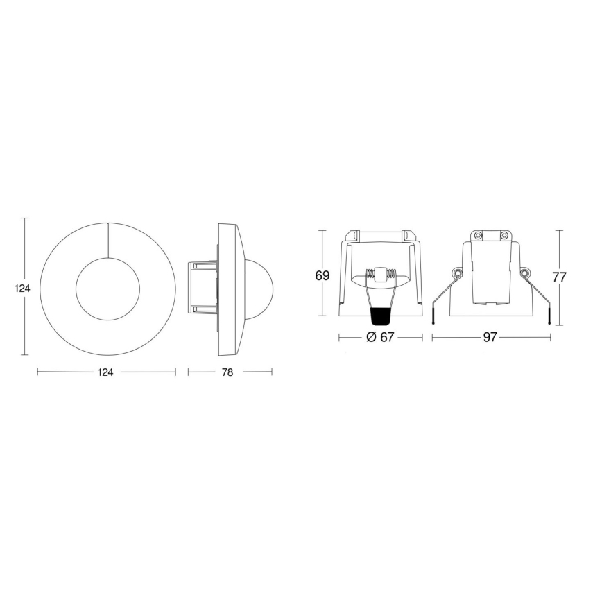 Steinel 079703 - Kustību sensors IS 345 KNX IP54 apaļa balta