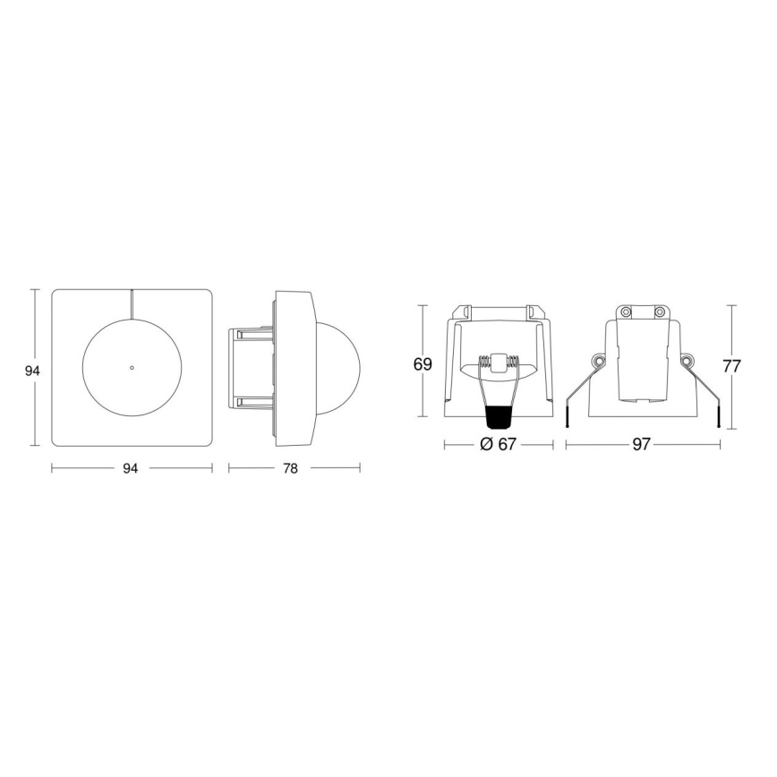 Steinel 080624 - Kustību sensors IS 3360 DALI-2 APC kvadrātveida balts