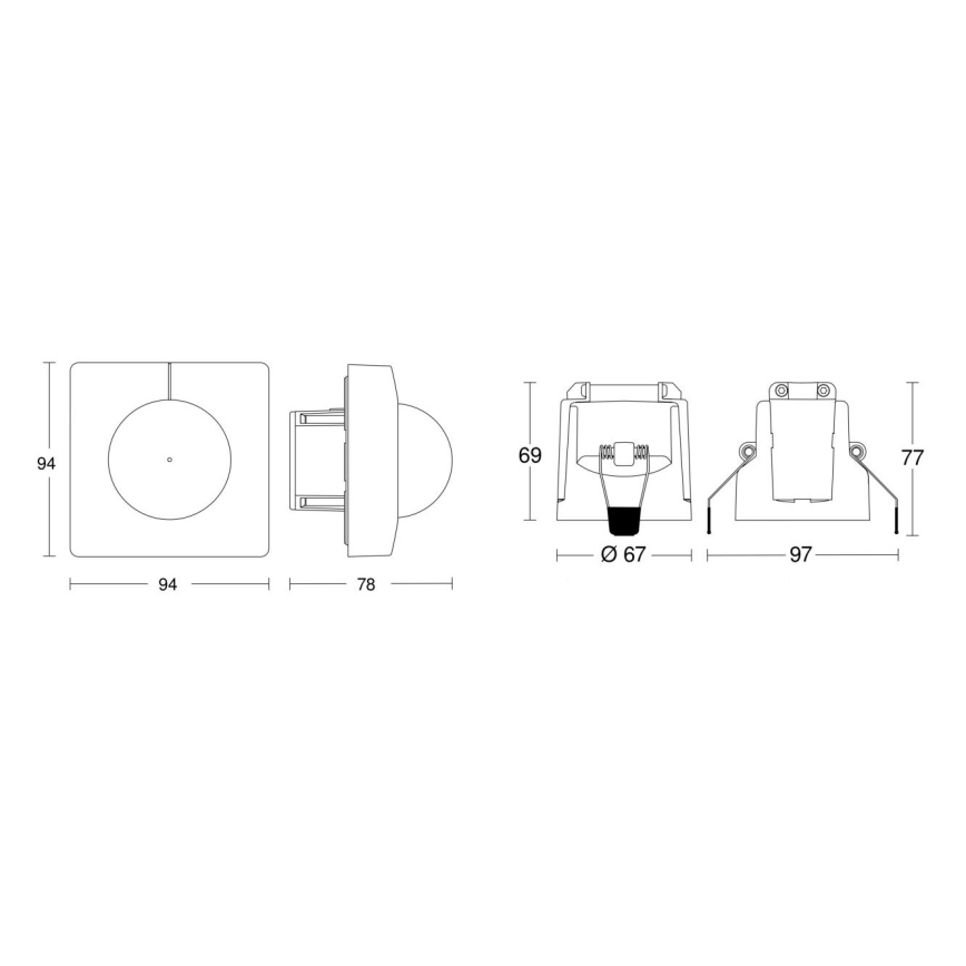 Steinel 080648 - Kustību sensors IS 345 DALI-2 APC kvadrātveida balts
