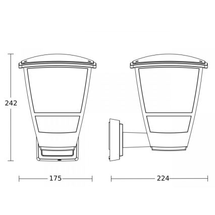 Steinel 084752 - Āra sienas lampa L10 1xE27/15W/230V IP44