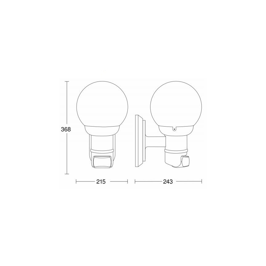 STEINEL 634315 - L 560 S balts sensors Āra sienas lampai