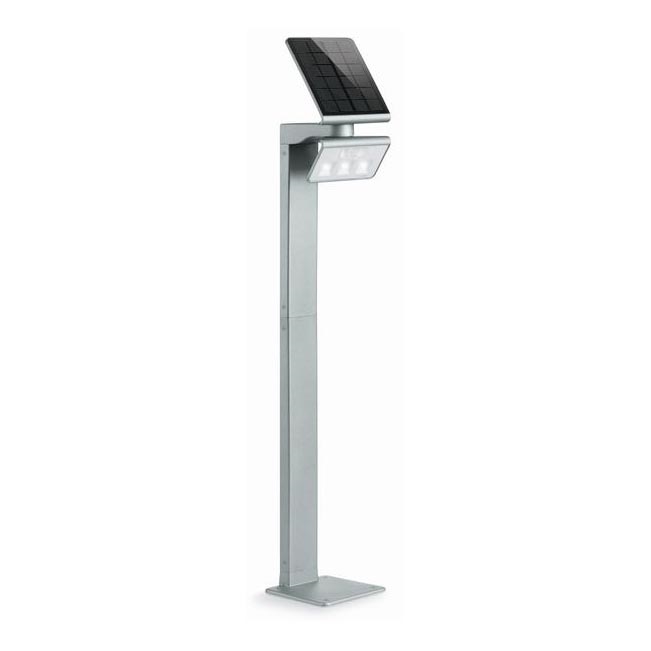 STEINEL 671211 - Saules enerģijas sensors LED prožektors XSolar GL-S 0,5W/LED sudraba IP44 2500 mAh