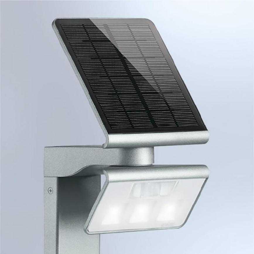 STEINEL 671211 - Saules enerģijas sensors LED prožektors XSolar GL-S 0,5W/LED sudraba IP44 2500 mAh