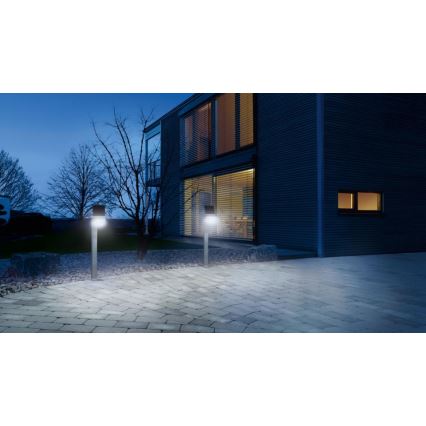 STEINEL 671211 - Saules enerģijas sensors LED prožektors XSolar GL-S 0,5W/LED sudraba IP44 2500 mAh