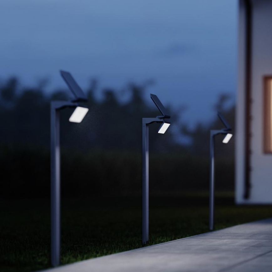 STEINEL 671211 - Saules enerģijas sensors LED prožektors XSolar GL-S 0,5W/LED sudraba IP44 2500 mAh