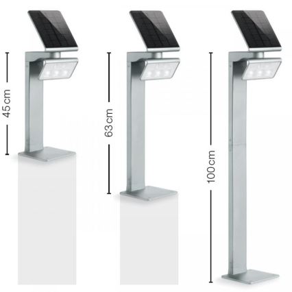 STEINEL 671211 - Saules enerģijas sensors LED prožektors XSolar GL-S 0,5W/LED sudraba IP44 2500 mAh