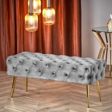 Stepēts soliņš ATHENA 40x100 cm pelēka/zelta