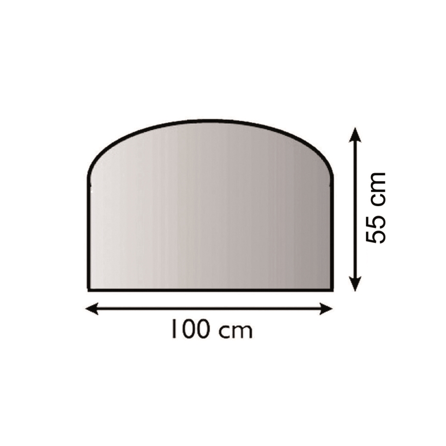 Stikls kamīnu apakšai 1000x550x6 mm pusapaļš
