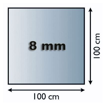 Stikls zem kamīna 1000x1000x8 mm kvadrātveida
