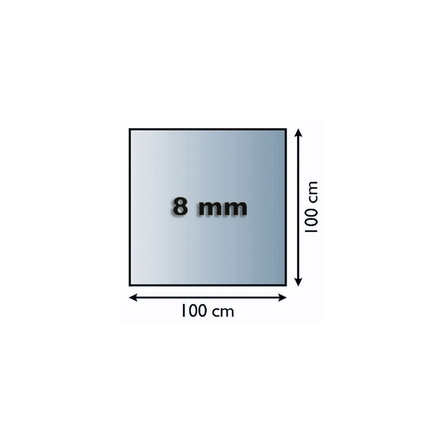 Stikls zem kamīna 1000x1000x8 mm kvadrātveida