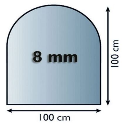 Stikls zem kamīna 1000x1000x8 mm pusloks