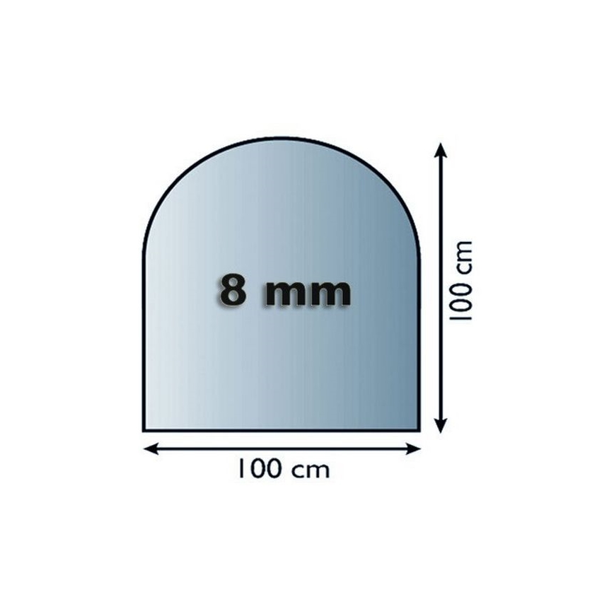 Stikls zem kamīna 1000x1000x8 mm pusloks