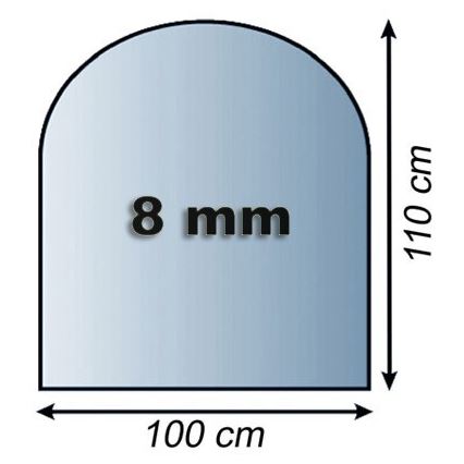 Stikls zem kamīna 1100x1000x8 mm pusloks