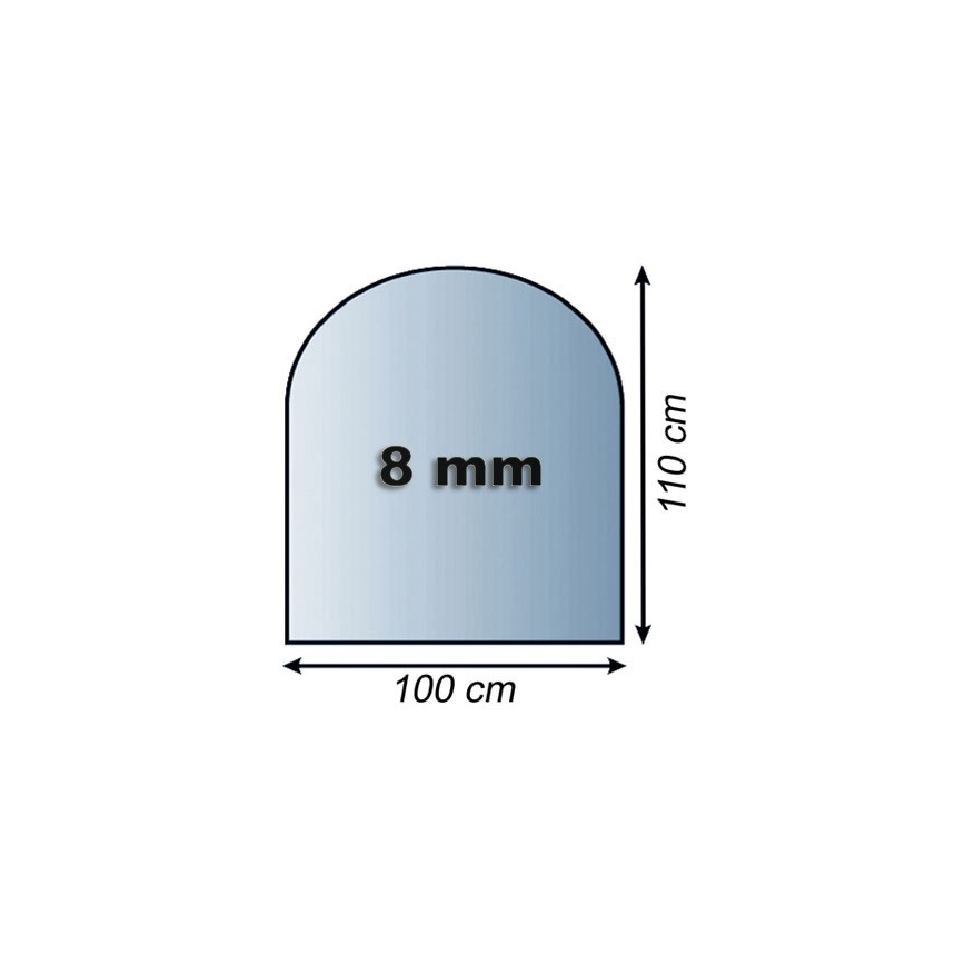 Stikls zem kamīna 1100x1000x8 mm pusloks