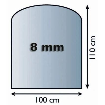 Stikls zem kamīna 1100x1000x8 mm pusloks