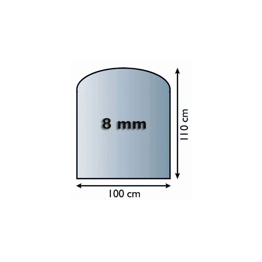 Stikls zem kamīna 1100x1000x8 mm pusloks