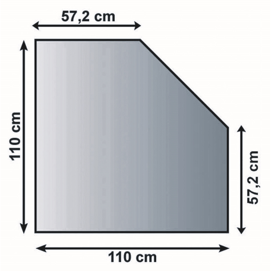 Stikls zem kamīna 1100x1100x8 mm slīpēts kvadrāts