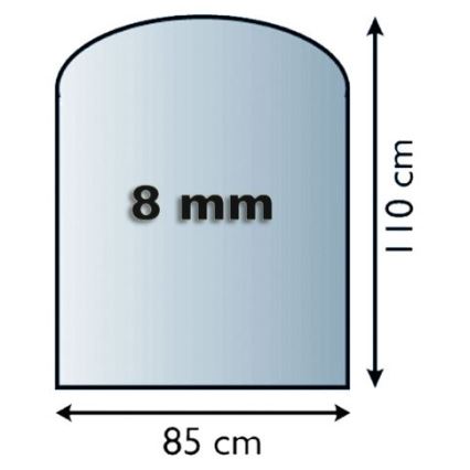 Stikls zem kamīna 1100x850x8 mm pusloks