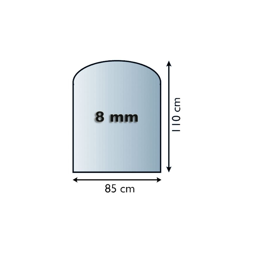 Stikls zem kamīna 1100x850x8 mm pusloks