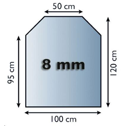 Stikls zem kamīna 1200x1000x8 mm