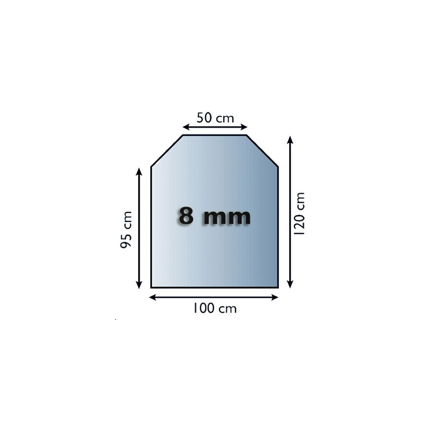 Stikls zem kamīna 1200x1000x8 mm